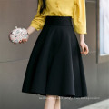 High Waist Pleat Casual Skirt Green Black White Knee-Length Flared Skirts Fashion Women Faldas Saia 5XL Plus Size Ladies Jupe